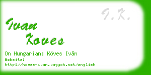 ivan koves business card