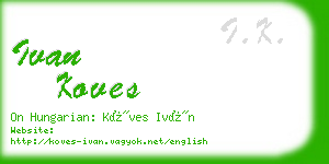 ivan koves business card